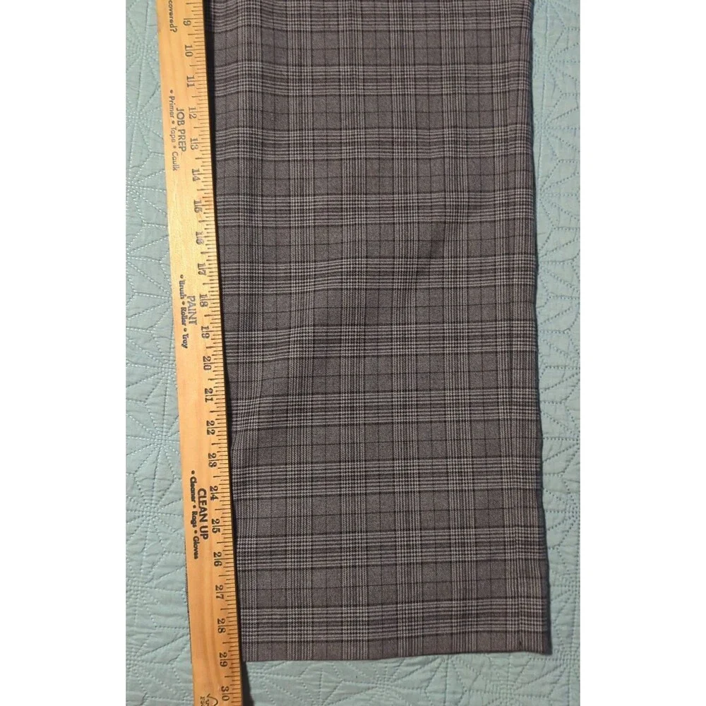 J.Crew Grey Glen Plaid Wide Leg Trousers High Rise Women's 16 W38 L29 Business